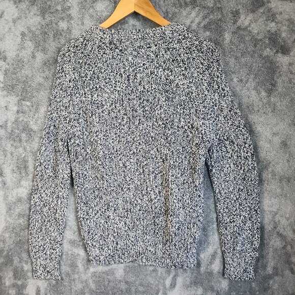 J Crew Women's Small 100% Cotton Crewneck Sweater Heavyweight Gray Blue Warm - Picture 4 of 8